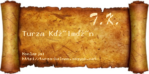 Turza Kálmán névjegykártya