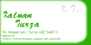 kalman turza business card